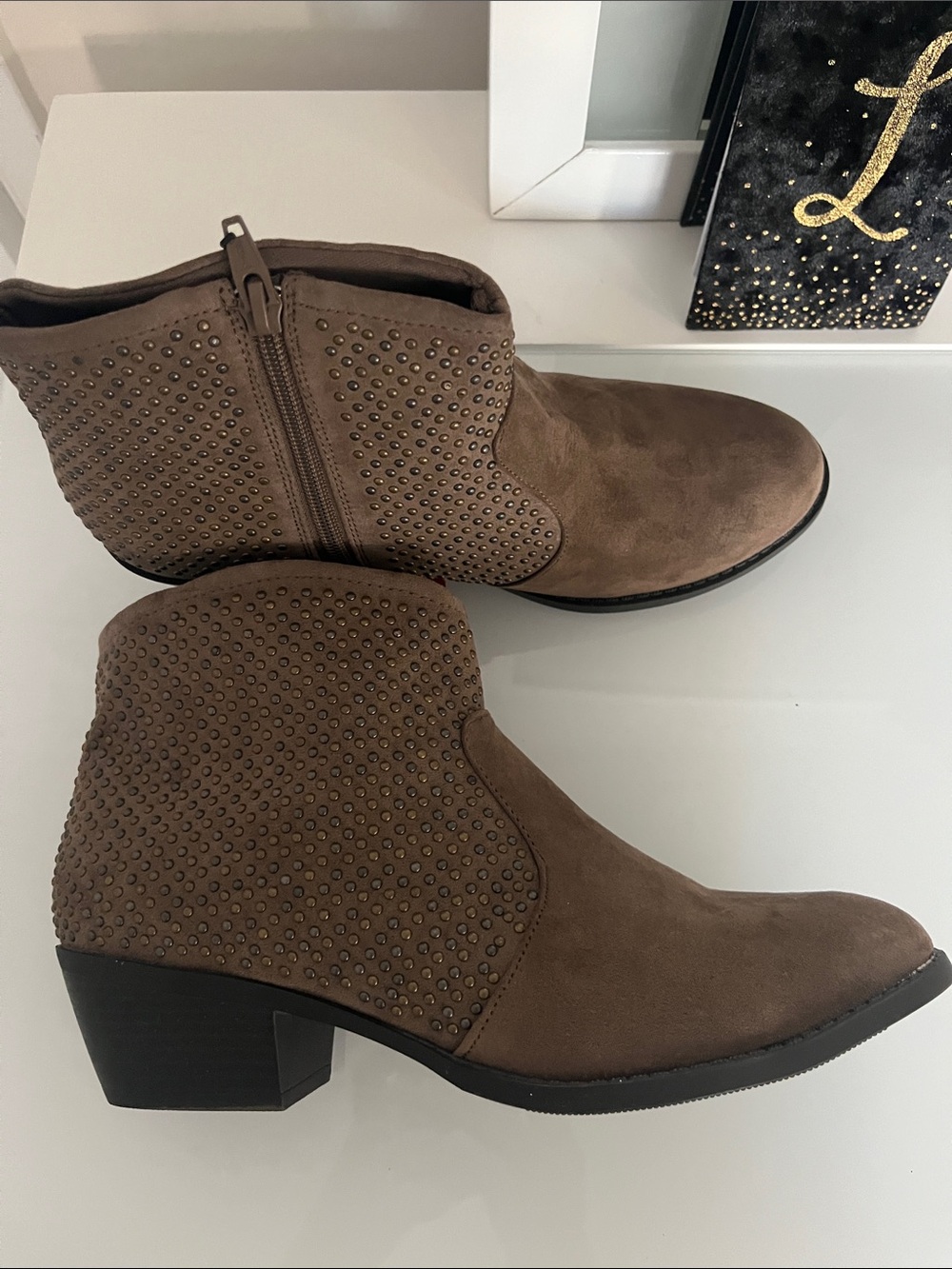New Mossimo Supply Co. Taupe Suede Chukka Boots with Stud Accents